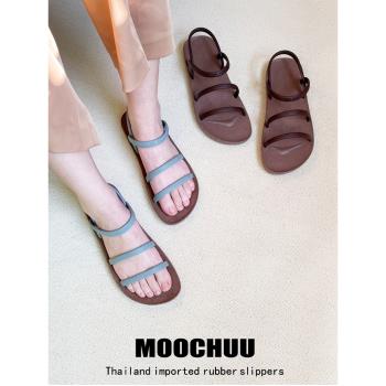 MOOCHUU泰國橡膠舒適沙灘涼鞋