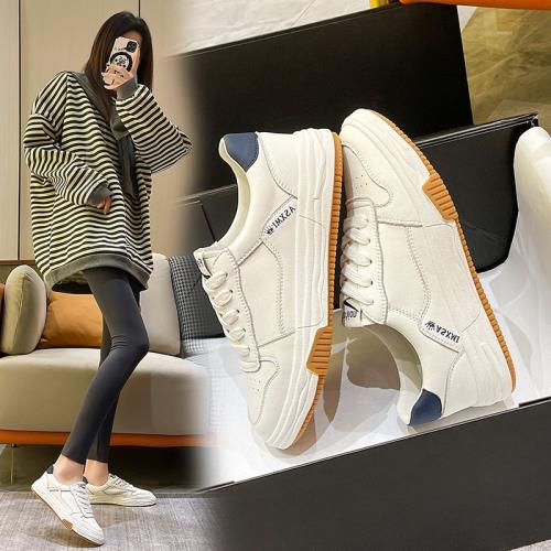 香港真皮小白鞋女2022新款爆款ins潮百搭透氣顯腳小時尚休閑板鞋