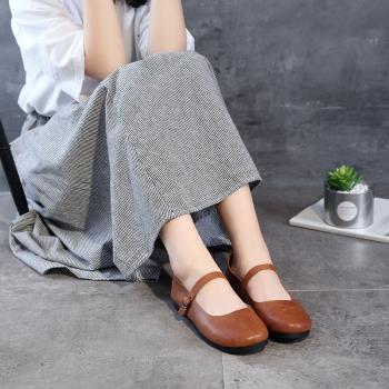 瑪麗珍淺口復古手工原創圓頭女鞋