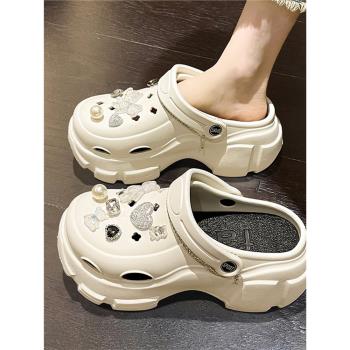 外穿夏天增高沙灘女士厚底洞洞鞋
