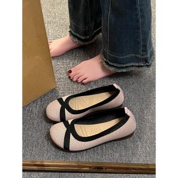 夏季新款透氣老北京布鞋女鞋寬頭休閑網鞋一腳蹬懶人鞋媽媽鞋單鞋