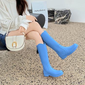 夏季日系雨鞋女時尚外穿加棉可拆成人網紅高筒雨靴女士防水鞋膠鞋