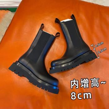 切爾西小個子內增高英倫風煙筒靴