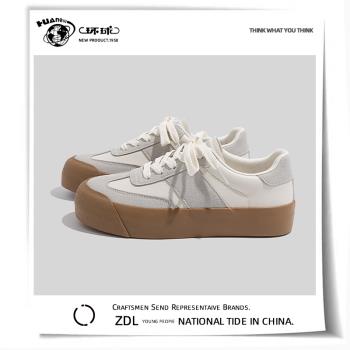 環球德訓鞋子女鞋春季新款百搭休閑小白鞋帆布鞋小眾復古運動板鞋