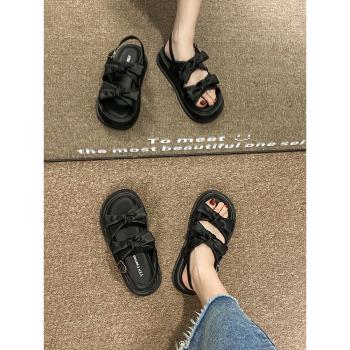 厚底2024年夏季復古配裙子涼鞋