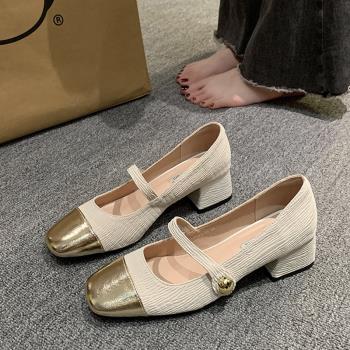 法式小香風瑪麗珍女鞋2025秋季新款粗跟氣質高跟鞋女復古晚晚單鞋