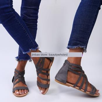 2022 plus size flat lace-up sandals 大碼平底系帶涼鞋