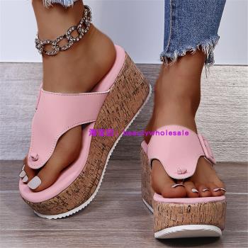 Plus Size Wedge Ladies Buckle Sandals 大碼坡跟涼鞋