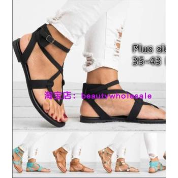 2022 Summer Flat Plus Size Womens Sandals 大碼女式涼鞋