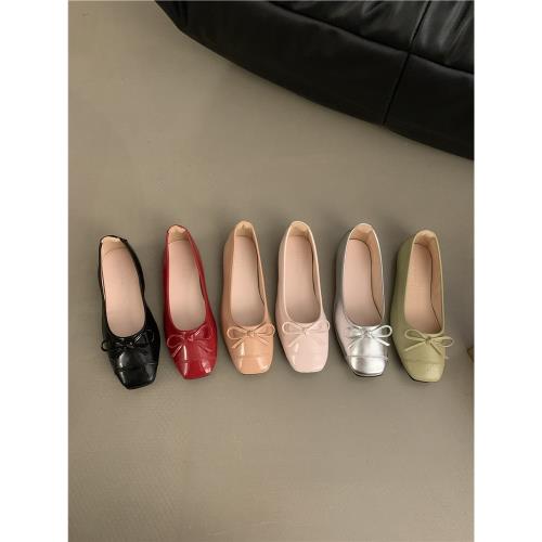 晚風平底鞋氣質溫柔新中式淺口復古瓢鞋夏季法式女鞋通勤綠色單鞋