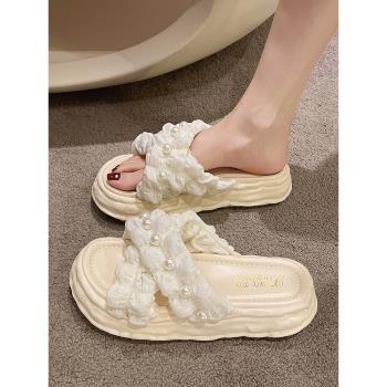 厚底仙女風防滑防臭沙灘涼拖鞋