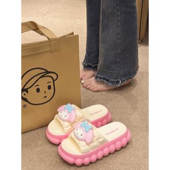 可愛女夏季卡通家居室內厚底拖鞋