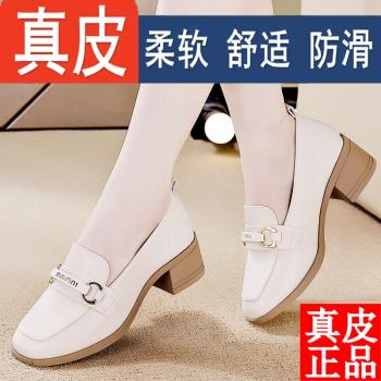樂福鞋2023年秋季復古粗跟單鞋