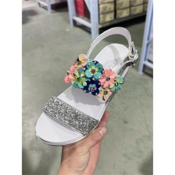ASH春夏厚底亮片扣帶露趾女鞋