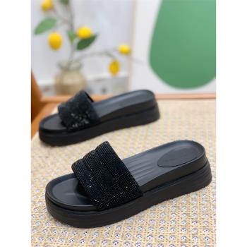 夏外穿涼拖鞋ins潮鬆糕厚底
