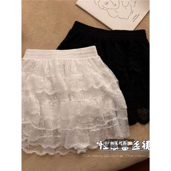 純欲白色短裙性感蛋糕蓬蓬蕾絲
