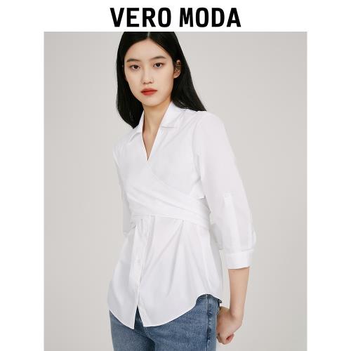 Vero Moda奧萊襯衫女夏季清倉百搭優雅氣質通勤職業七分袖上衣