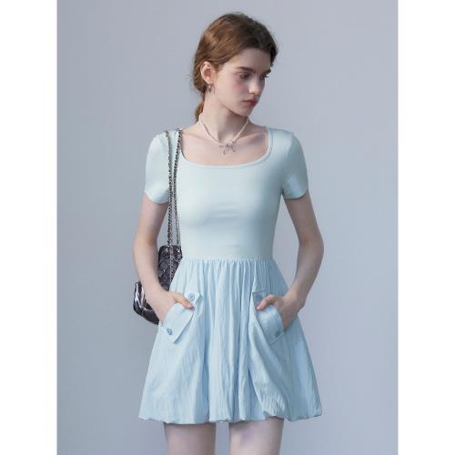 EGGKA連衣裙女夏新款休閑花苞