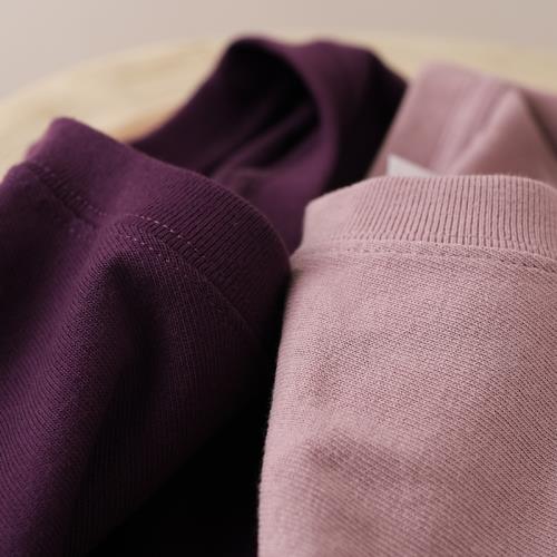 莫蘭迪色250g短袖深紫夏季t恤