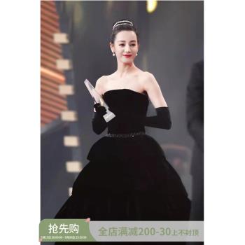 明星範兒 黑色生日宴會年會演出主持人獨唱朗誦合唱婚紗禮服17799