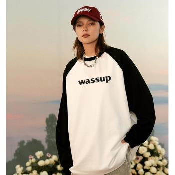 WASSUP長袖純棉寬松早秋季上衣