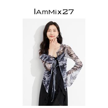 IAmMIX27扎染時尚網布長袖空調衫