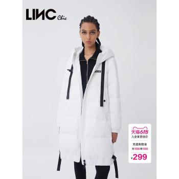 LINCCHIC金羽傑中長款羽絨服女冬季機能感羽絨服外套女Y21808214