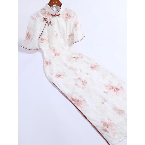 戚薇中國風復古連衣裙改良旗袍