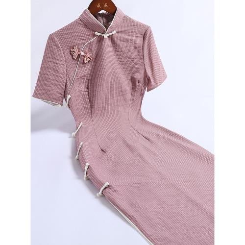 戚薇改良夏季旗袍女新中式2025新款年輕款氣質高端復古民國風長款