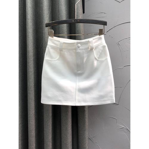 白色高腰彈力修身短裙女2025夏季時尚簡約洋氣A字性感半身包臀裙