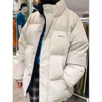 雙面穿立領短款冬季百搭羽絨服