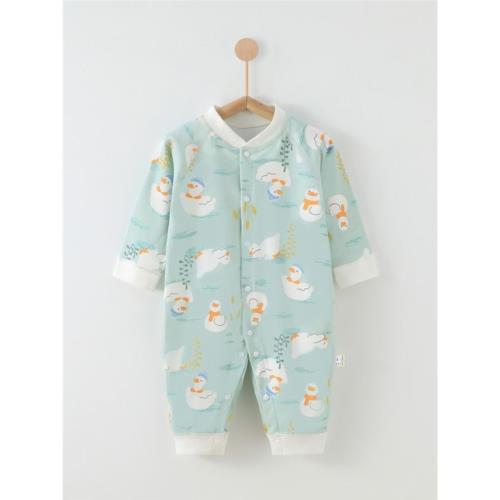 2023嬰兒連體衣純棉連身哈衣寶寶爬服新生兒長袖無骨睡衣舒適爬服