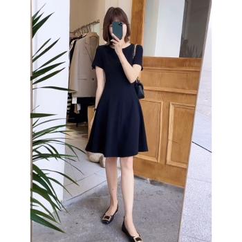 春夏氣質茶歇法式顯瘦小黑裙