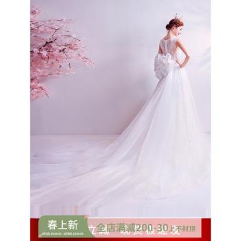 天使嫁衣聖潔時髦公主風露背蕾絲