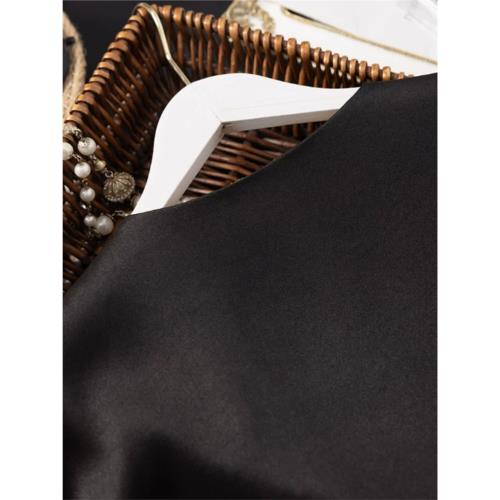 單排多扣圓領黑色黃內里上衣   桑蠶絲真絲復古百搭氣質舒適開衫