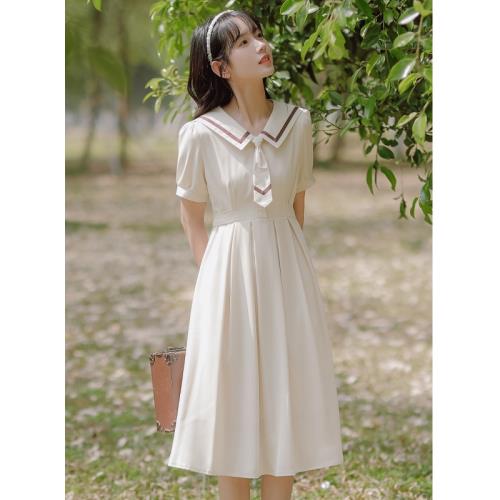 教資面試連衣裙女夏季正式場合教師幼兒園上班族穿搭氣質衣服收腰