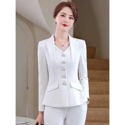 冬季新款高端假兩件休閑西裝氣質西服外套高級感套裝小香風女神范