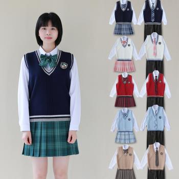 針織衫JK制服校服套裝學院風英倫 DK學生裝情侶裝班服合唱系服
