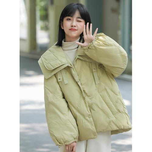 冬季新款雙層娃娃領棉衣棉服女2024年短款學生加厚寬松面包服外套