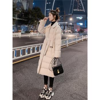 冬季韓版時尚中長款過膝羽絨服