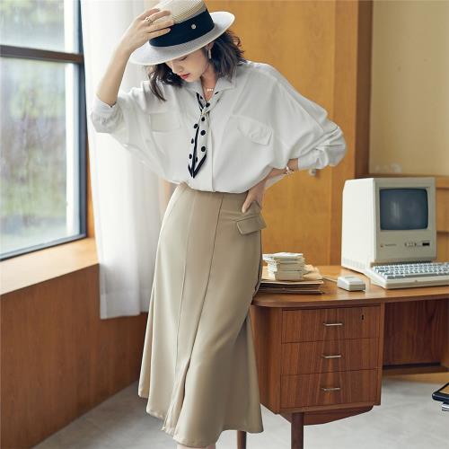 秋季日系襯衫溫柔風白色寬松上衣1121法式復古設計感洋氣時尚襯衣