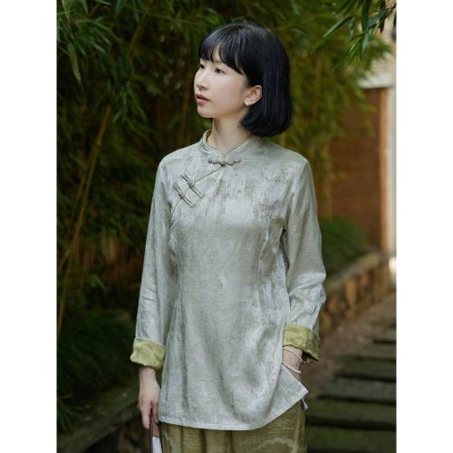 特價二喜茶服原創新中式女裝中國風早春改良式旗袍年輕款上衣茶服