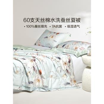 羅萊家紡天絲萊賽爾棉100%蠶絲夏被可水洗可機洗夏涼被子空調被