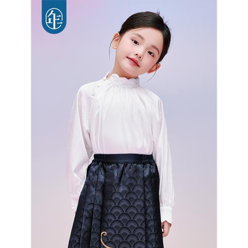 年衣童裝女童襯衫親子裝春春款復古新中式古風襯衣兒童甜美娃娃衫