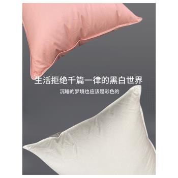 君羽羽絨枕700蓬90%白鵝絨枕頭枕芯護頸枕家用單人枕頭74CM*48CM