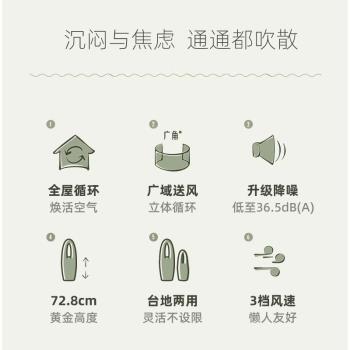 SSQN無葉電風扇大風力量家用空氣凈化循環立臺式落地塔扇節能靜音