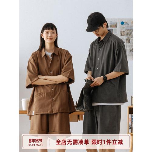 714street短袖日系情侶裝襯衫