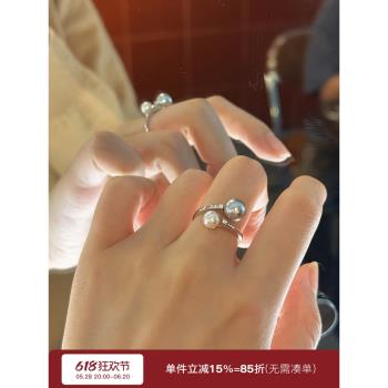 蜜蜂媽手作施家女輕奢珍珠戒指