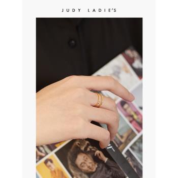 judy小眾18K多層女ins開口戒指