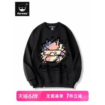 KERWATS可維斯品牌大碼男女情侶無性別卡通龍年塗鴉新春純棉衛衣